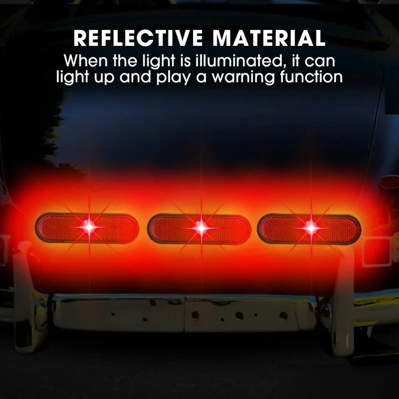 1/2PCS Motorcycle Safety Reflector Sticker Universal E-Bike Car Truck Rear Warning Strip Adhesive Fender Mudguard Marker Decal - view 4