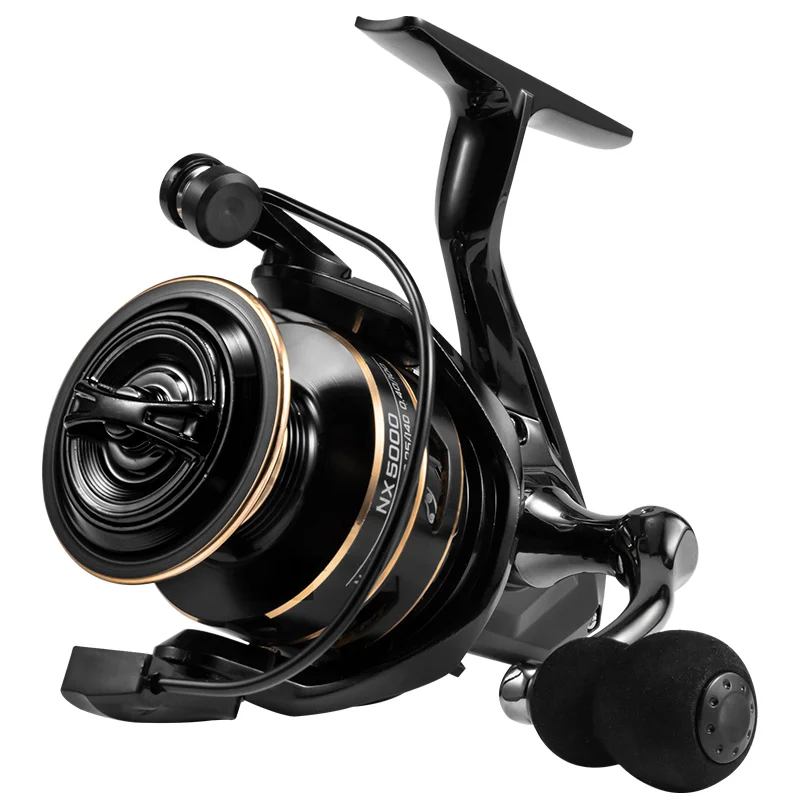 

NX 1000-5000 Spinning Reel 5.2:1 Alloy Body 8KG Drag EVA Handle Wire Cup Left Right Rocker Arms