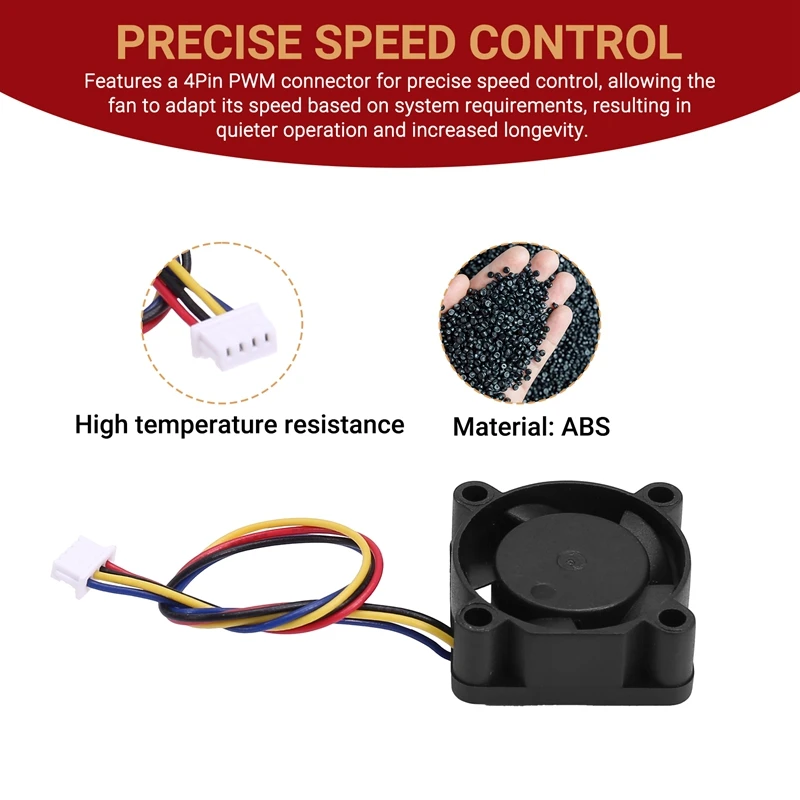 2510 تيار مستمر 5 فولت 4Pin PWM وظيفة مزدوجة كروي مروحة تبريد نهاية ساخنة لـ X1C