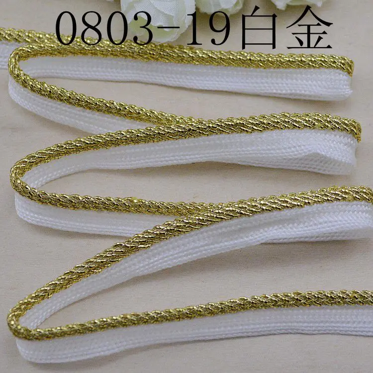 10yards Pillow Cushion Trim Upholstery Edging Trim Bed Sewing Glittery Shiny Ombre Braided Gold Silver Wire Piping Lip Cord Trim
