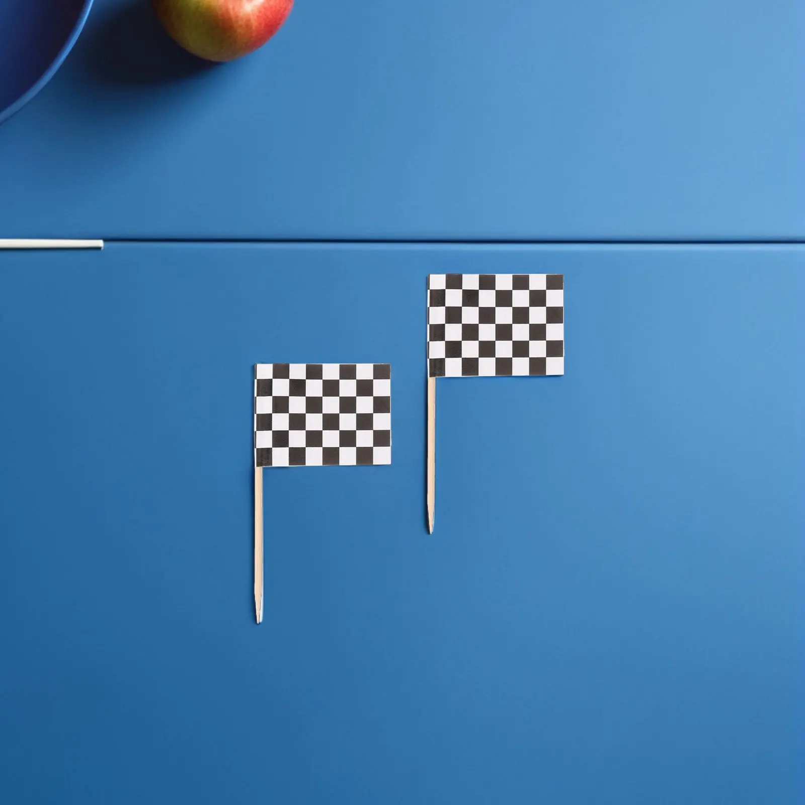 300Pcs Checkered Flag Toothpick Black White Racing Party Picks Decorative Mini Food Flags Cupcake Toppers Buffet Cocktail