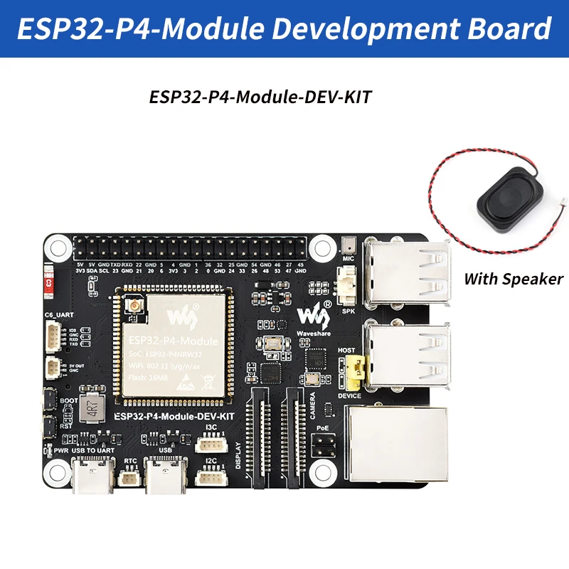 

ESP32-P4-Module Development Board Port Speaker High-performance Support WiFi 6 Bluetooth 5/BLE Based On ESP32-P4 And ESP32-C6