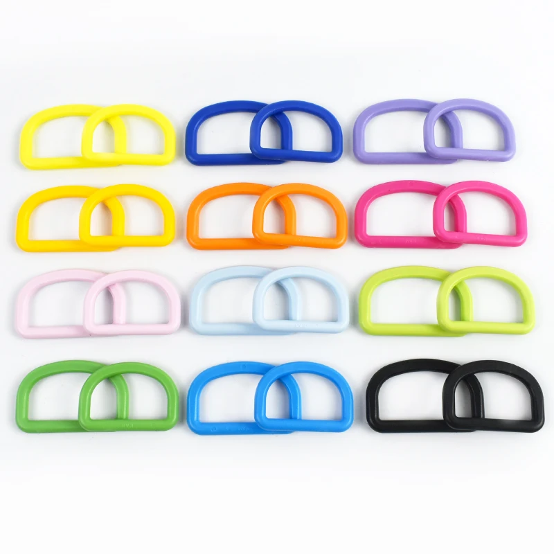 

10-50Pcs 32/38mm D Rings Plastic Buckles for Backpack Webbing Strap Connector Clasp Belt Adjust Ring Hook DIY Sewing Accessories
