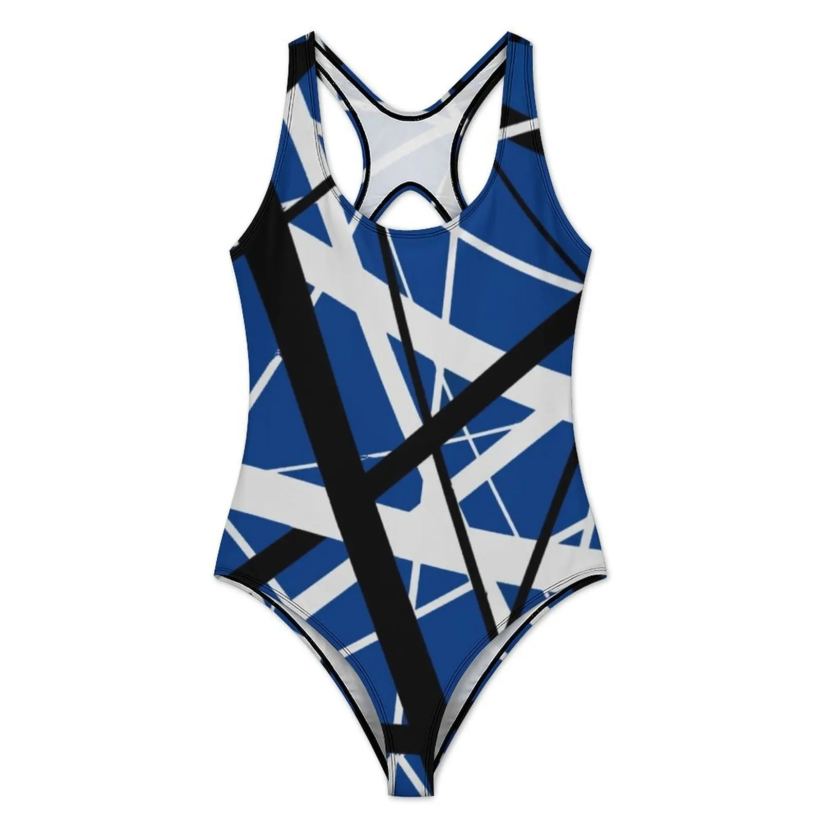 Van Halen Blue White And Black Swimsuit Push Up Swimwear One-Piece Surfing Bathing Suit Bodysuit Sexy Design Beach Wear Big Size