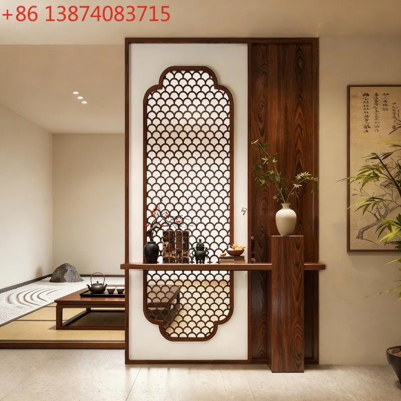 Partition screen shelf, facing the door, Song Dynasty aesthetics Chinese solid wood