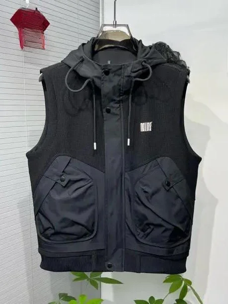 

Мужская летняя модная жилетка с капюшоном, приталенная, молодежная, удобная, повседневная, свободного кроя, не требующая глажки