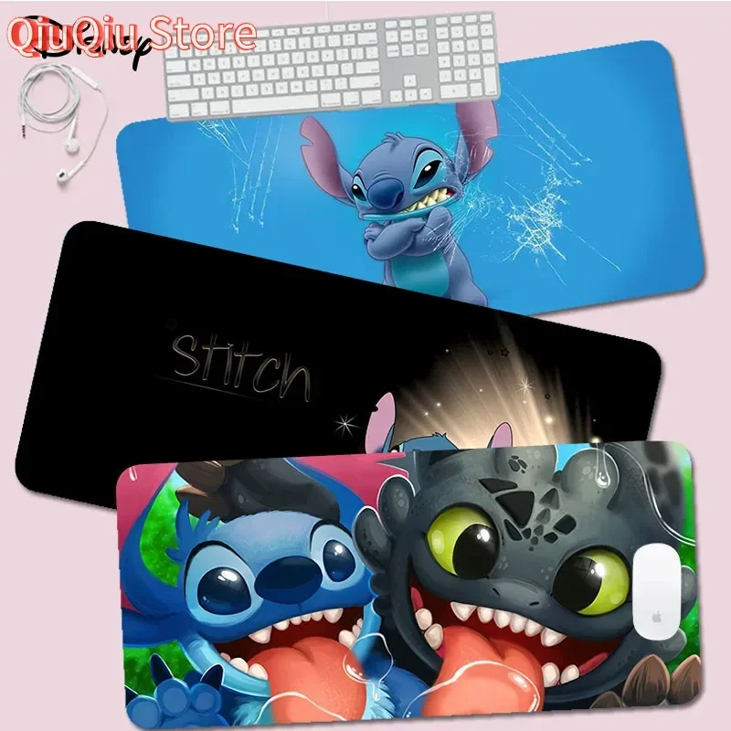

Милый коврик для мыши Disney Lilo Stitch 90x40 см, большой коврик для клавиатуры, настольный коврик для студентов, геймер, настольный коврик для мыши, игровой коврик для мыши
