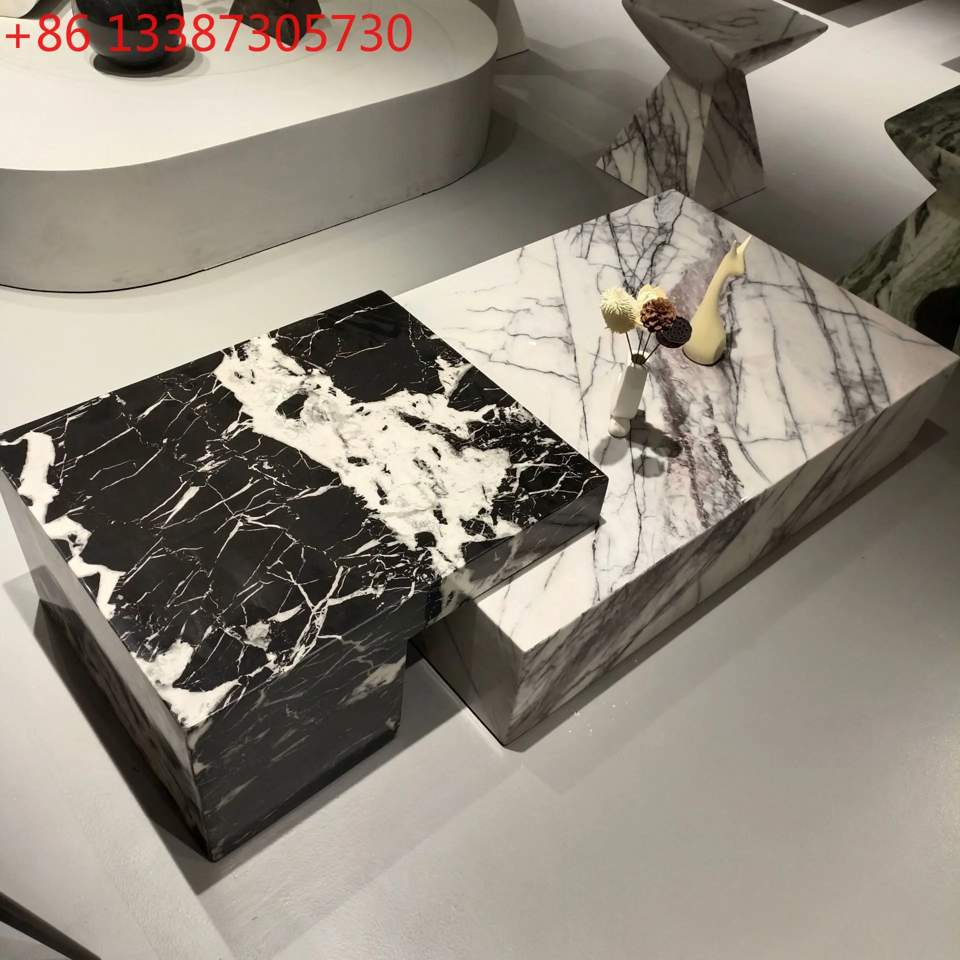 

Italian minimalist modern living room marble coffee table telescopic rectangle
