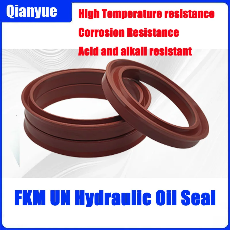 FKM UN/YX/UHS Kolbenstangendichtung ID 45-70mm - Hochtemperatur U/Y-Typ Lippen-Dichtung für Hydraulikzylinder (ODU/IDU, Verschleißfest) – Detail 6