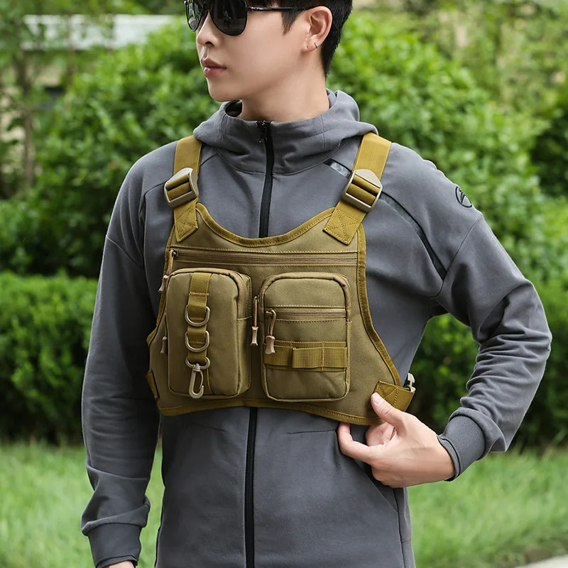 

Tactical Functional Vest Bag Casual Personality Men Bag INS Style Chest Bag Waist Bag Tooling Backpack