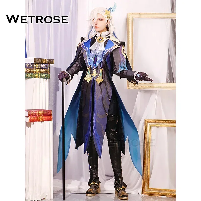 

【Wetrose】In Stock Neuvillette Cosplay Costume Genshin Impact Fontaine Hydro Dragon Archon Set Wig Nyovillet Halloween