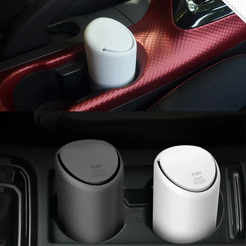 

Car Trash Bin Can Mini Auto Dust Organizer Car Interior Rubbish Bag Garbage Container Storage Box Bucket Auto Accessories