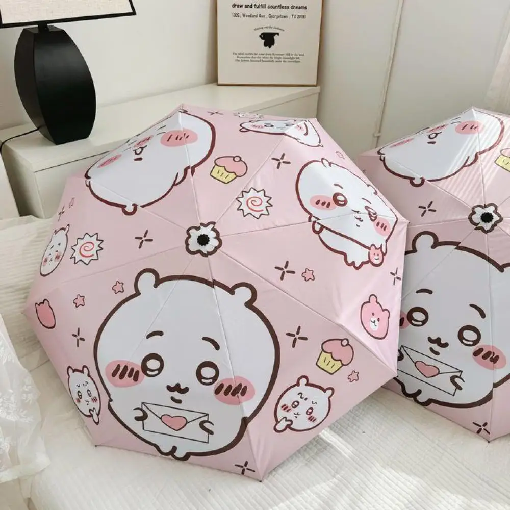 

Kawaii Hachiware Cute Fully Automatic Umbrella Sunny Rain Dual Purpose Umbrella Cartoon Sun Protection Parasol Fold Umbrella