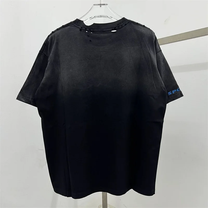 American Vintage VALLEY Black T-Shirts 1:1 Best Quality Hole Pure Cotton Vale Oversized T Shirt One Day Shipped Out