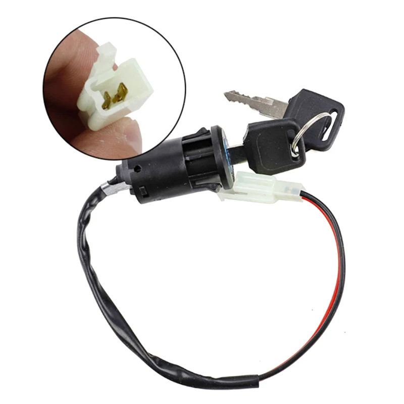 Moped Ignition Key Switch 2 Wire 28mm Hole ATV Dirt Bike Accessory Electric Motorcycle Go-Kart On/Off Tool Durable