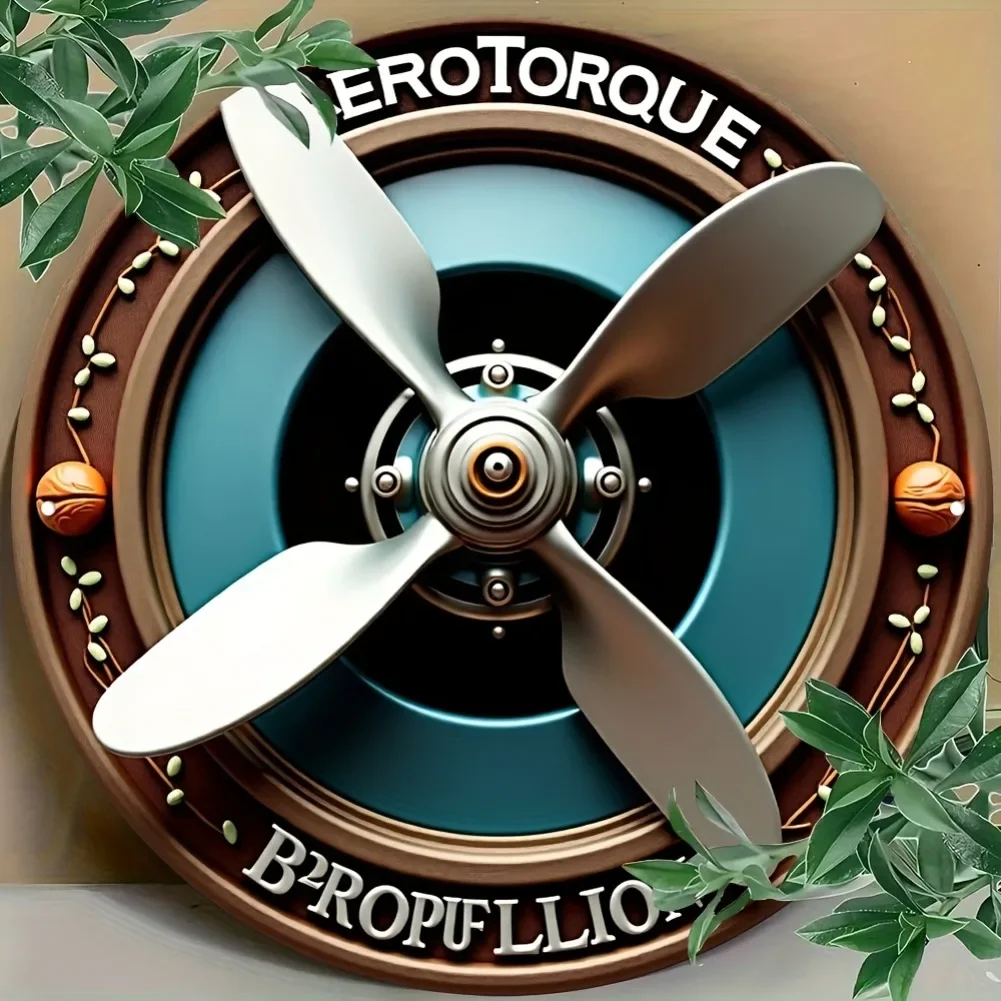 Vintage Airplane Propeller 2D Flat Metal Art - 8