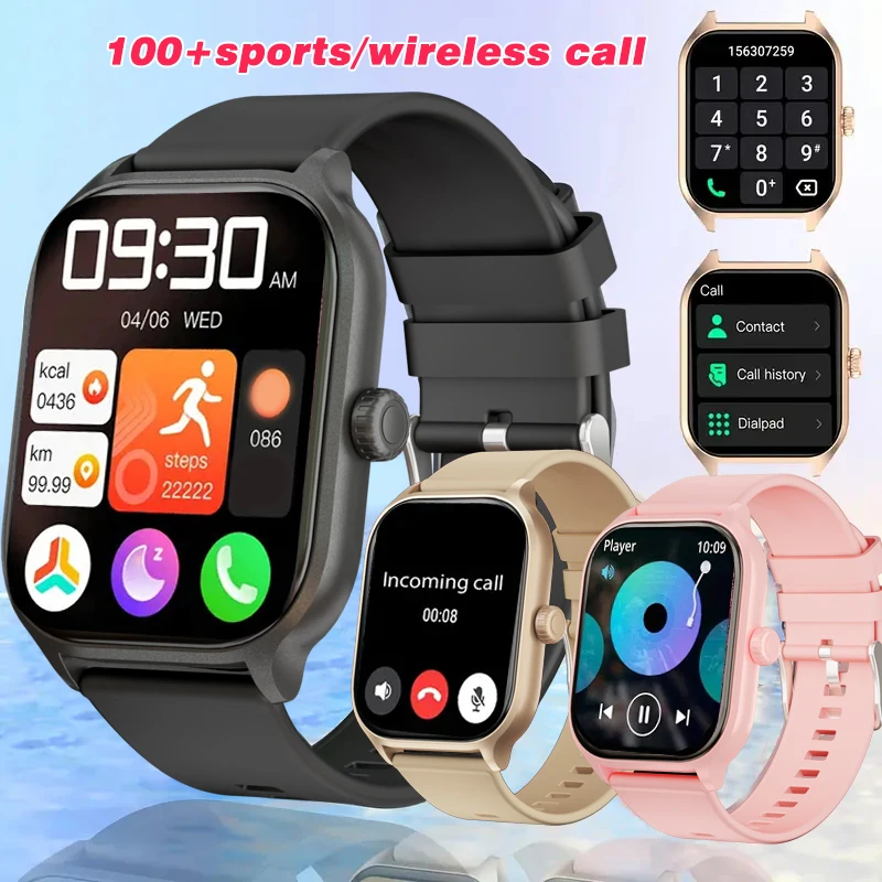 Smart watch, wireless calling /dial, Various APP Reminders,Suitable for men and women, sports watches, for iPhone/Andriod