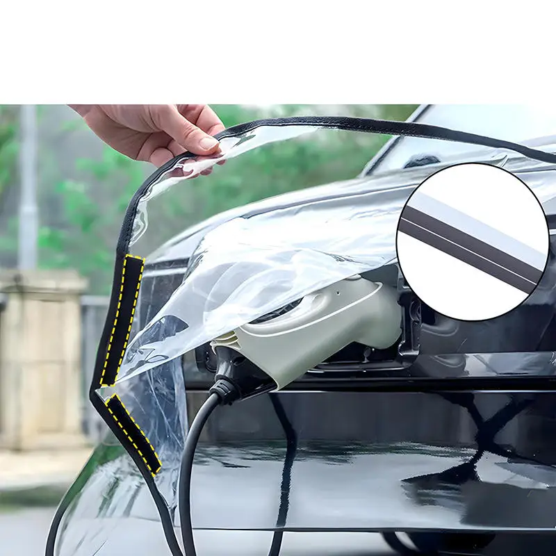 

Velcro+Magnetic EV Charging Port Rain Cover Waterproof Dustproof Protector for Electric Car Charger Nozzle Universal