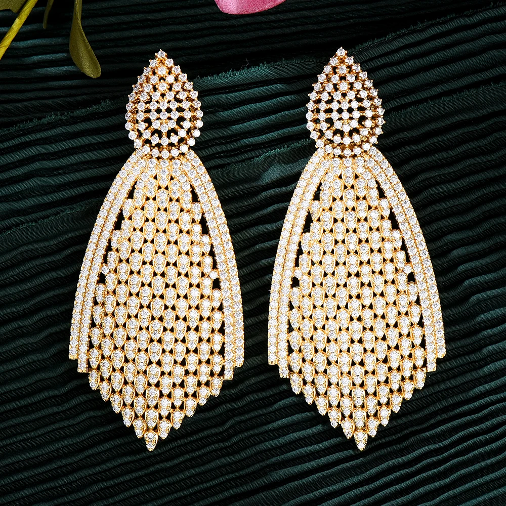Missvikki New Mother-daughter Sister style Drop Earrings Cubic Zirconia Stones Blooming CZ Jewelry Silver Color for Women