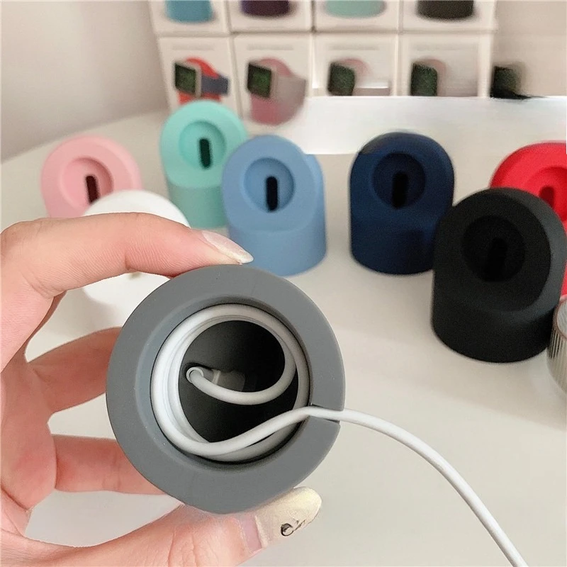 For Apple Watch Series Ultra 3 2 1 11 10 9 8 7 6 5 SE Charger Dock Station Silicone Bracket Iwatch Cable Holder Charger Stand view 5
