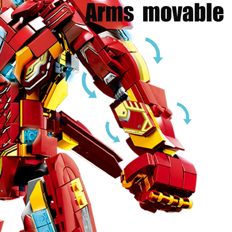 Superheroes Robot Blocks Action Figures Iron Man MK50 War Mecha MOC Building Toys Festival Gifts Adult 1500+pcs Cool Ornament view 4