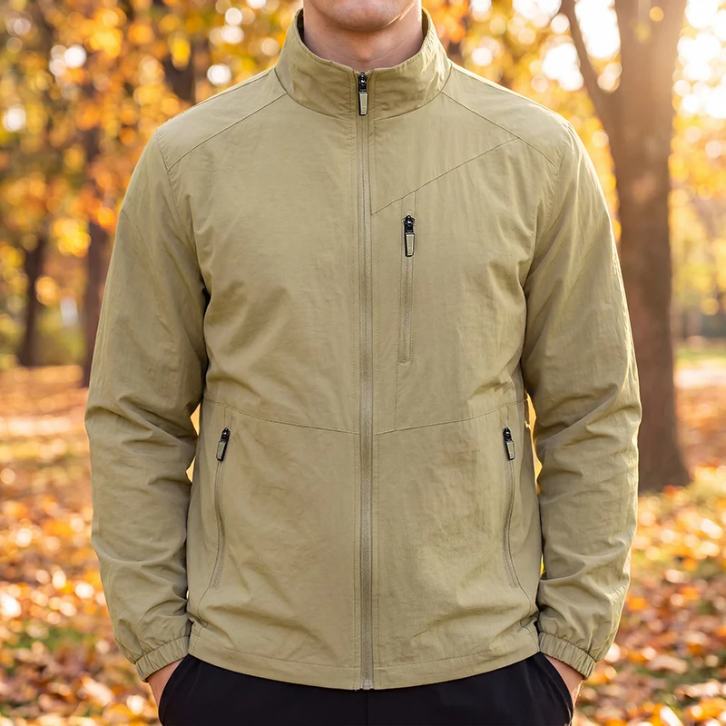 Autumn Men Outdoor Multi Pockets Jacket Man Cargo Sports Windproof Tactical Zip Coat Male Waterproof Casual High Quality Jackets