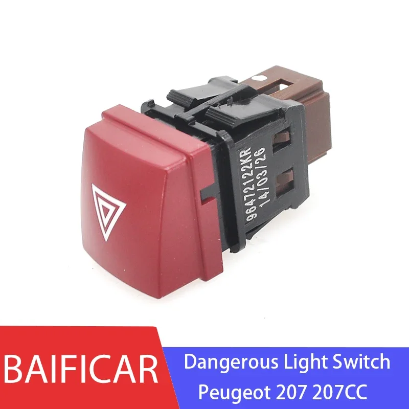 Baificar Brand Used Genuien 3 Pin Hazard Warning Flasher Dangerous Light Switch Button 96472122KR For Peugeot 207 207CC