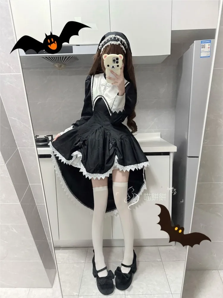 

Dark sweet and cool long-sleeved subculture Halloween servant dress