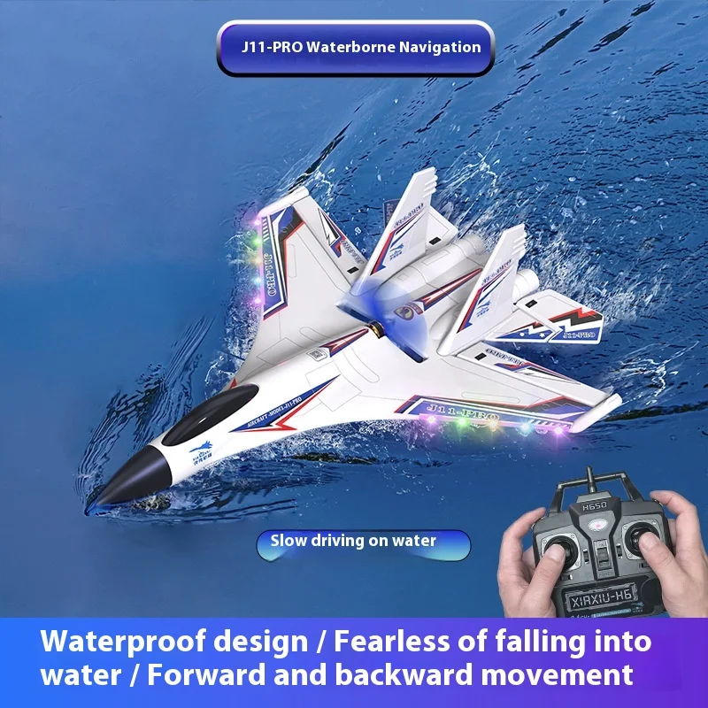 

J-11Pro RC Самолет 6CH Бесщеточный двигатель Водонепроницаемый самолет-амфибия для наземной воды 2,4 ГГц Пульт дистанционного управления Воздушная лодка Автомобиль