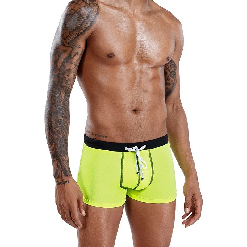 Men Boxer Shorts Sports Bodybuilding Seamless Sportswear Trunks Quick Dry Summer Beach Swimwear Board Shorts Underwear Cueca