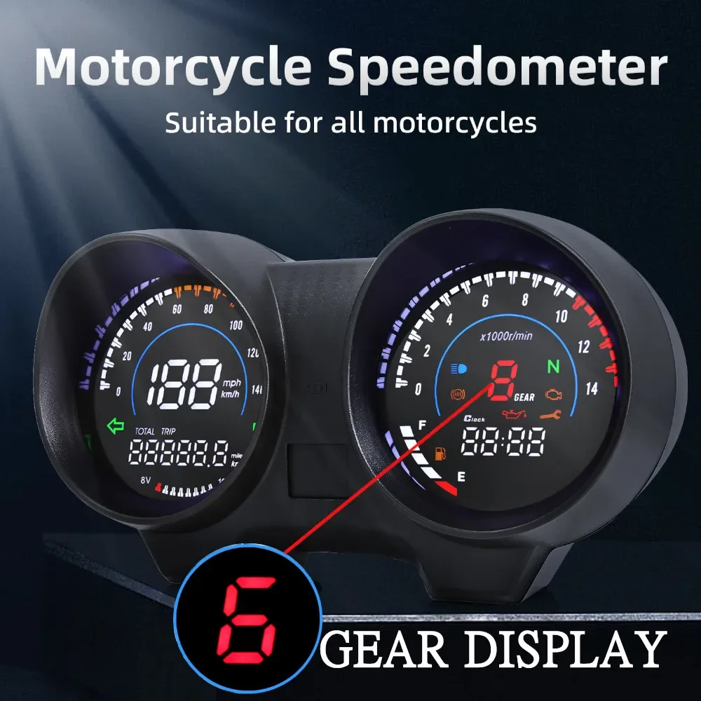HD Upgrade LED cyfrowa deska rozdzielcza miernik obrotów motocykla wskaźnik poziomu paliwa prędkościomierz MPH/KMH dla brazylii TITAN150 dla Honda CG150 Fan150