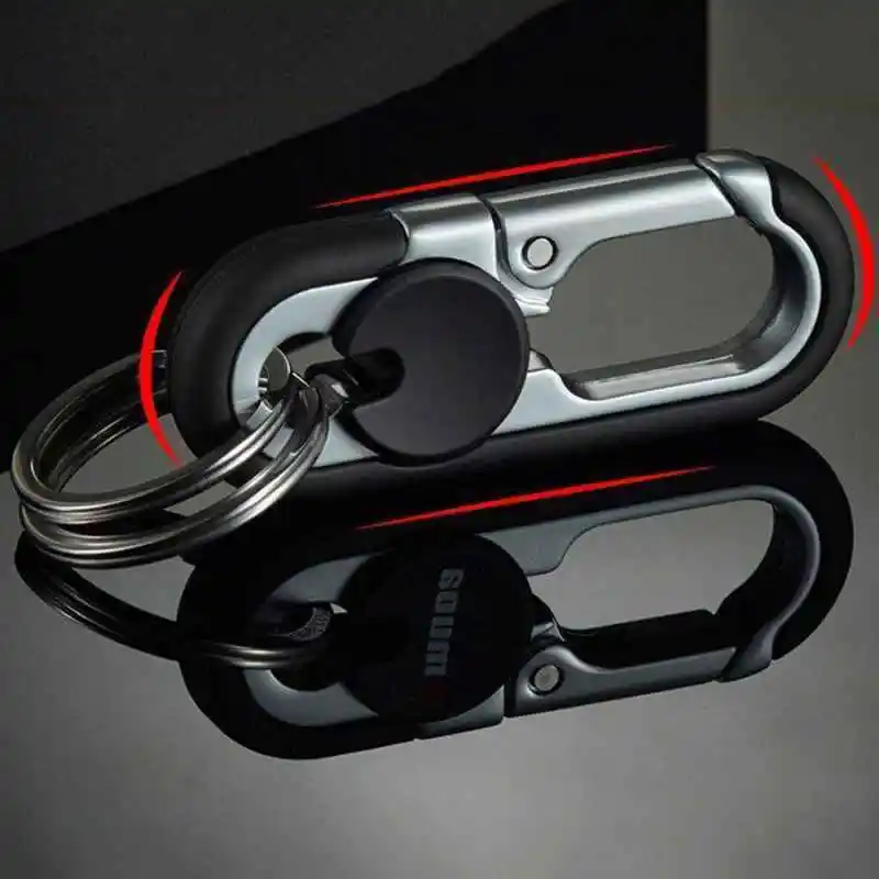 1PC Herren Auto Schlüsselbund Business Schlüssel Halter Doppel Ring Schlüssel Ring Kreative Anti-verloren Schlüsselbund Geschenk Auto Styling auto Zubehör – Detail 10