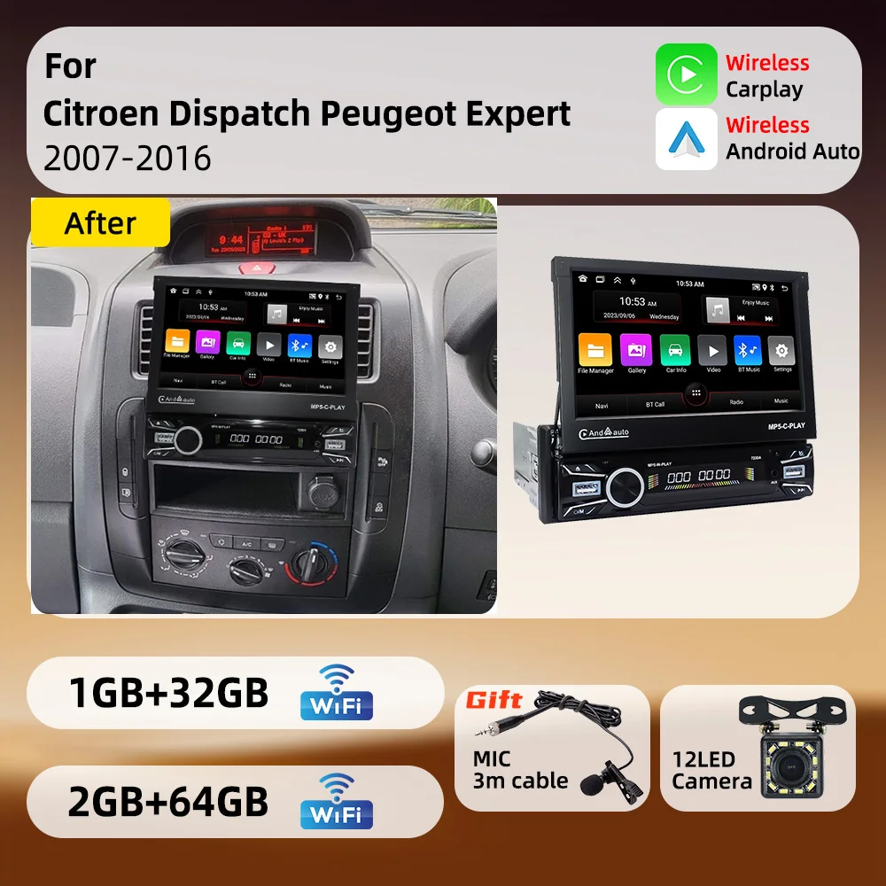 For Citroen Dispatch Peugeot Expert 2007-2016 Android 1Din Stereo 7