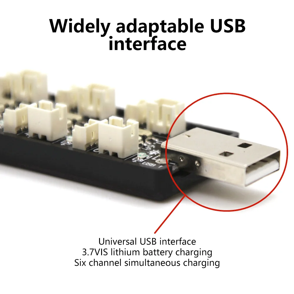 Placa adaptadora de carga de batería LiHv Lipo, 1S, 6CH, 4,35 V, 5V, 3A, USB, PH, 1,25, 2,0, para baterías Modelo de juguete RC, 1 unidad