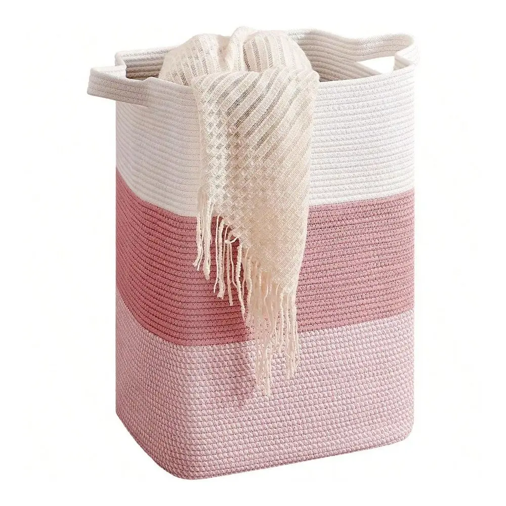 

Laundry Baskets Organization Storage Organization 75L Laundry Hamper Rectangr Pink Rope Basket 16x13x22 Inches Dirty Clothes Sag