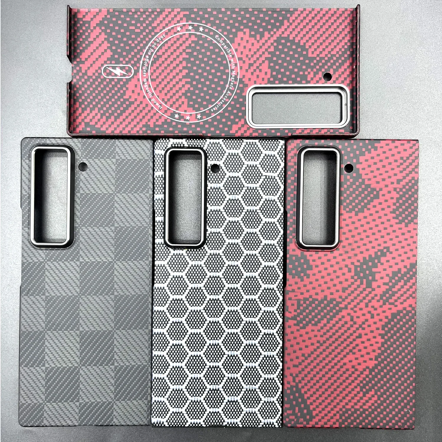 

Magnetic Case Carbon Fiber Case for Samsung Galaxy W25 Fold Special SE MagSafe Phone Cover Aramid Fiber Protective Cover Shell