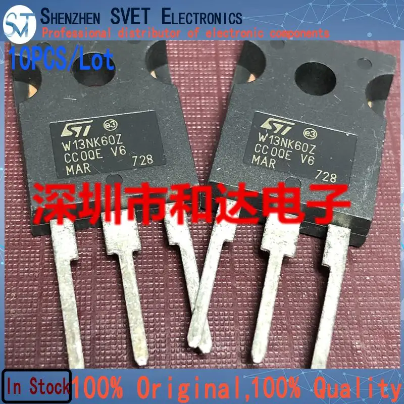 10PCS/Lot W13NK60Z STW13NK60Z  TO-247 600V 13A   Imported Original New And In Stock 100%Test