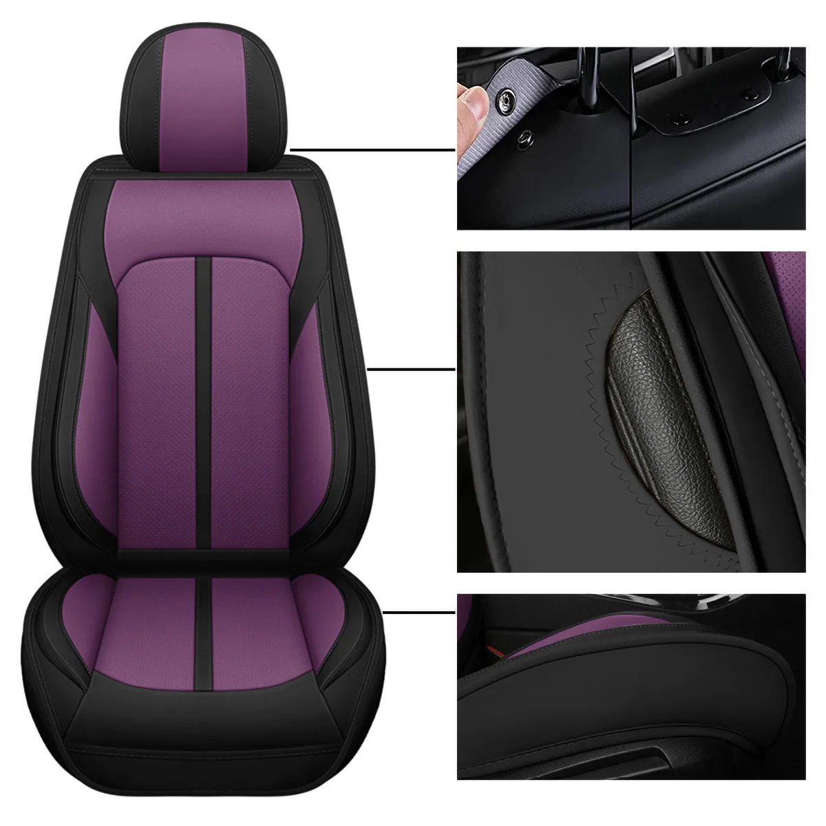 مجموعة أغطية مقاعد السيارة المصنوعة من جلد البولي يوريثان، مناسبة لسيارة Honda CR-V، Civic، Accord، HR-V، جواز السفر، Fit