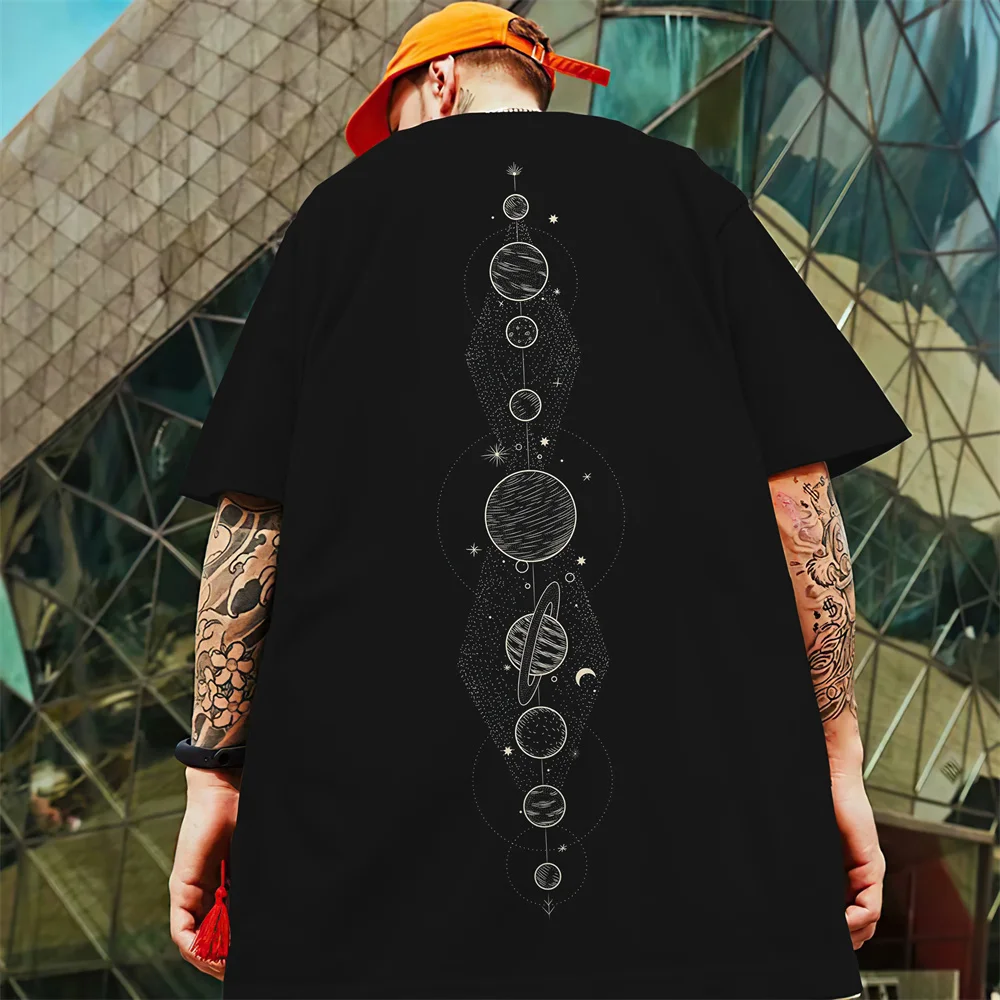 2024 New Summer Men\'s T-Shirt 3d Compass Printed Short Sleeve Tees Simple Fashion Male Clothing Loose Oversized T-Shirt For Men