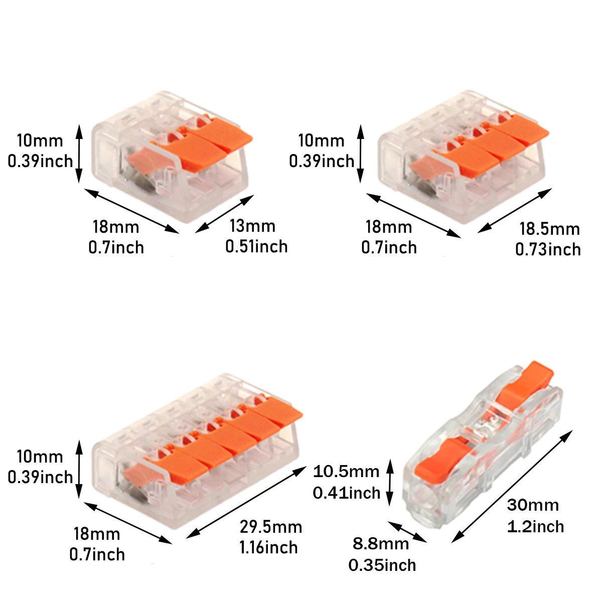 100 قطعة صندوق كهربائي رافعة موصلات الأسلاك مشبك كابلات كهربائي صغير سريع الكهربائية دفع في الإضاءة محطة كتلة موصل