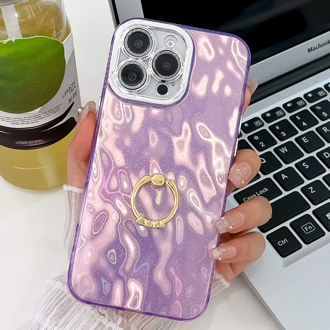 

The New Water Ripple Is Suitable for iphone 16 Phone Case 15promax Silver Frame 14pro All Inclusive and 13 Protective Covers