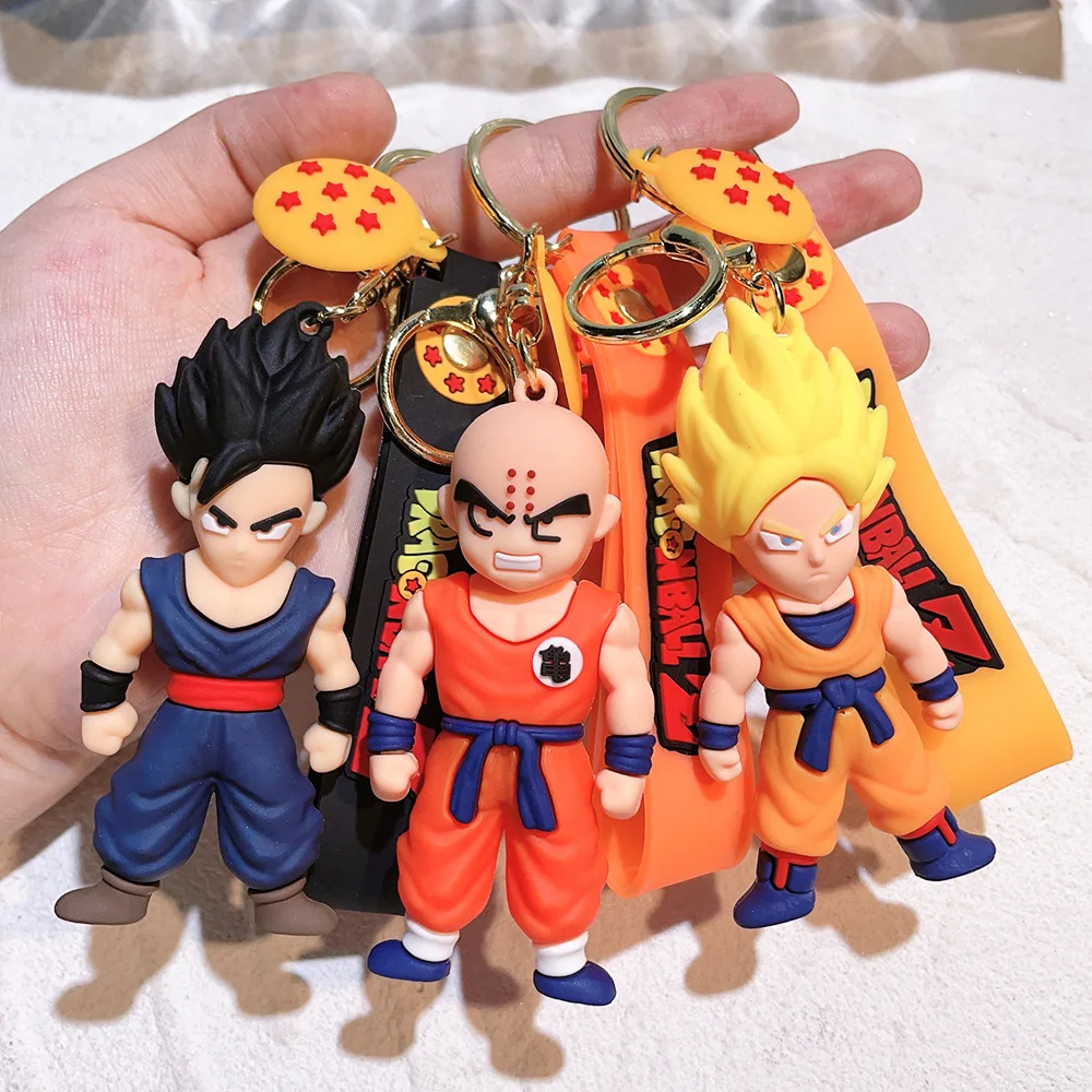 Anime Dragon Ball Keychain Z Super Saiyan Son Goku Bulma Broly Piccolo Majin Buu Series Car Pendant Keyring Kids Toys Gifts