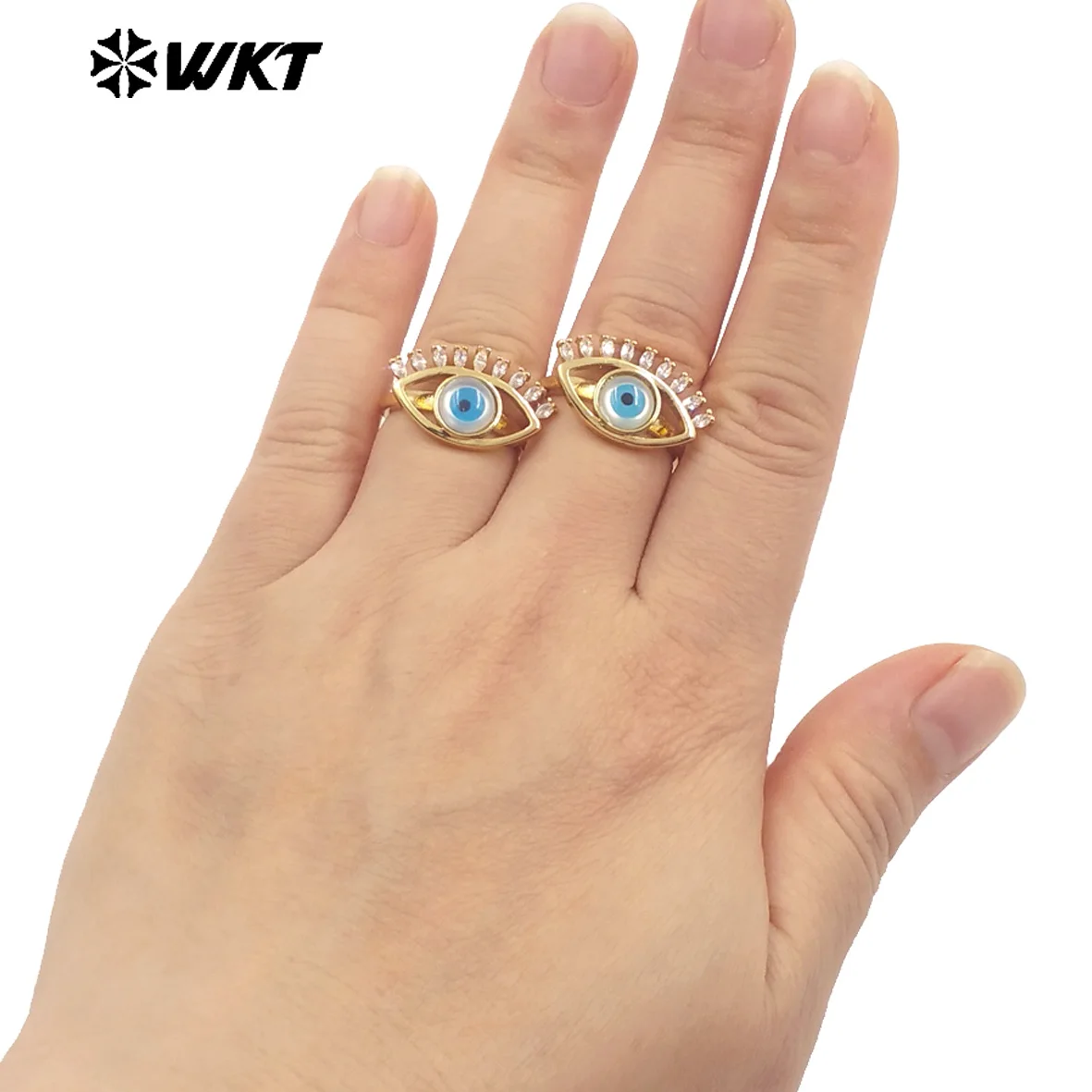 

WT-MPR103 Модное кольцо «Глаз дьявола» в стиле хип-хоп с циркониевой инкрустацией, тренд 2024 года, для вечеринок и как аксессуар