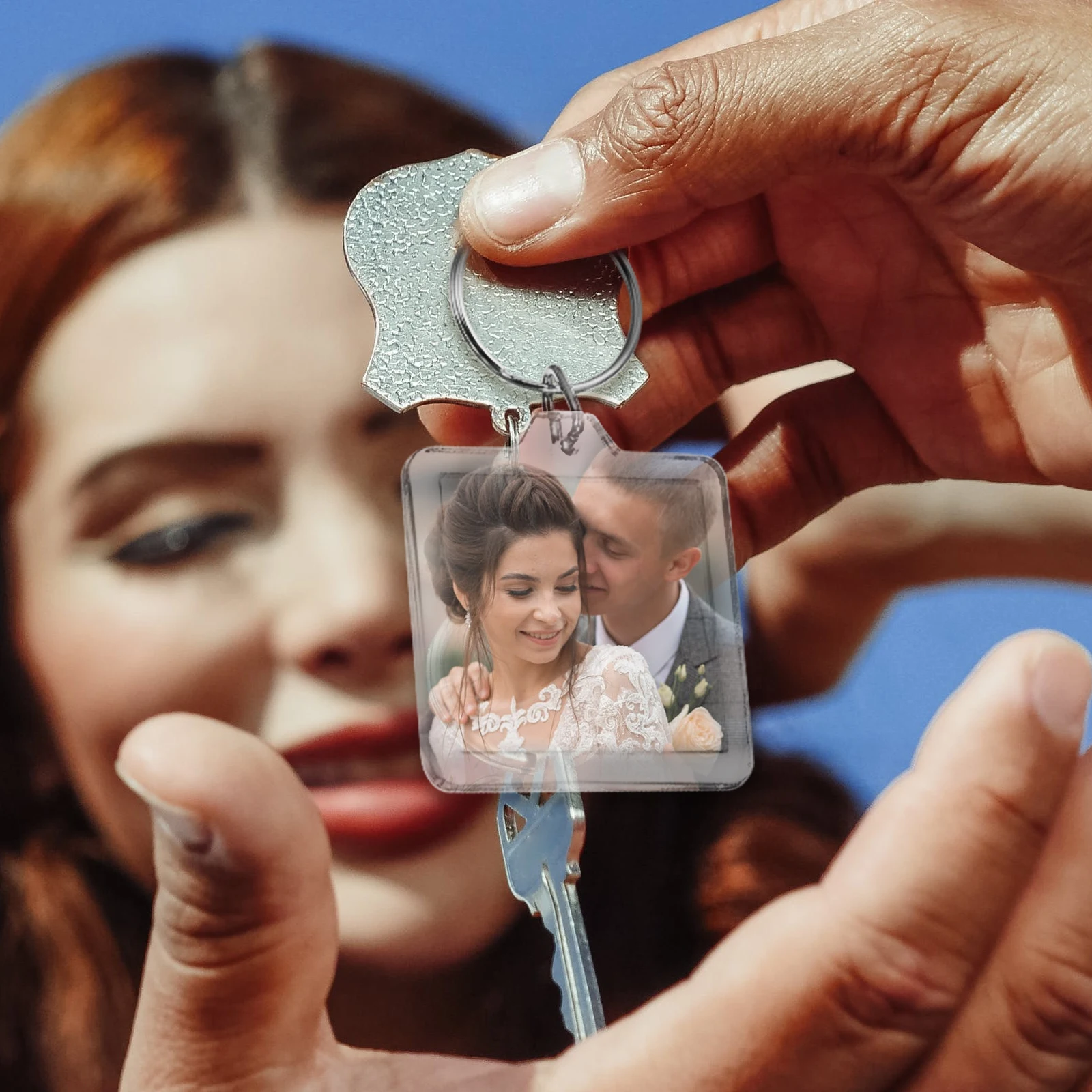 

20pcs Acrylic Key Chain Transparent Photo Frame Keyring Fine Polishing Durable Creative Design Lovers Gift Birthday Anniversary