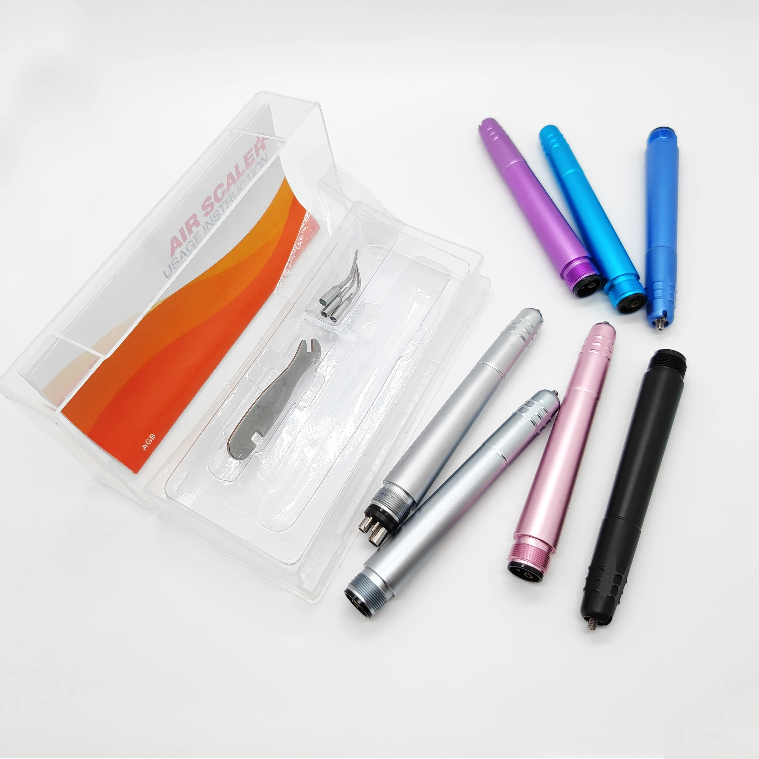 Colorful Ultrasonic Air Scaler Handpiece with 3 Cleaning Tips 2/4 Holes