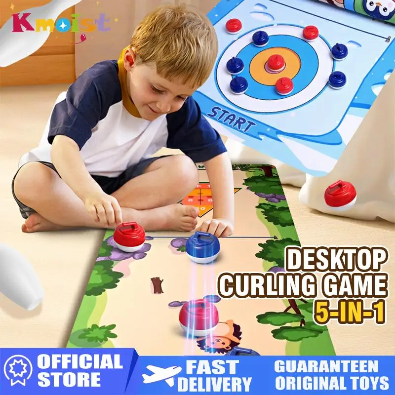 Floor Game Toy Set Table Curling Indoor Parent-Child Interactive Children's Ice Hockey Board Game Toys for Kids Christmas Gifts
