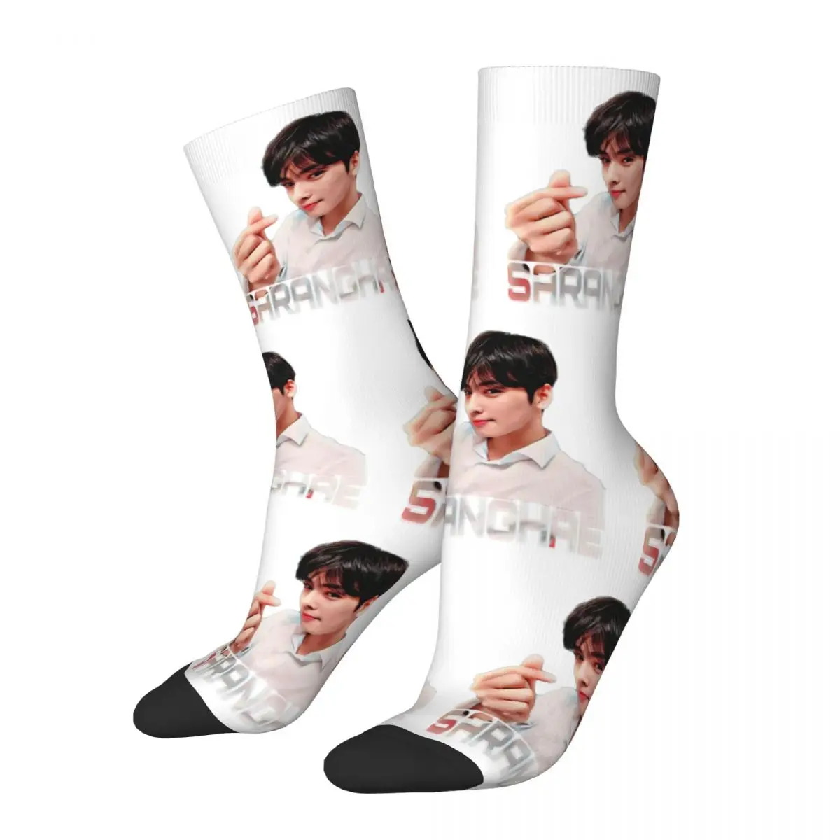 Cha Eun Woo Hearts Kpop Fans Middle Socks for Women Men Merchandise Spring Autumn Winter k-pop idol Cute Long Socks Breathable