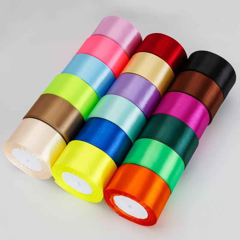 25 Yards/Rolle 5,1 cm Satinband DIY handgemachte Schleifen Basteln Material Weihnachten Neujahr Hochzeit Geburtstag Party Geschenkverpackung