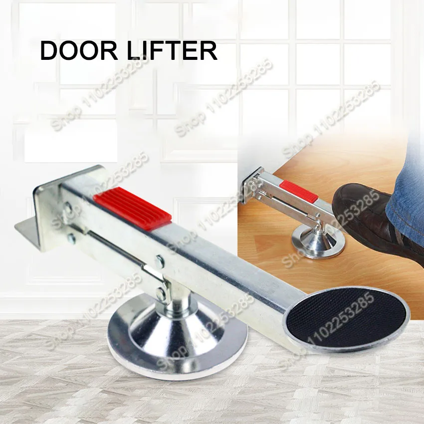 Heavy-Duty Metal Door Lifter 360° Rotation Lever-Activated Door Panel Elevator Installation Aid for Simplified Door Installation