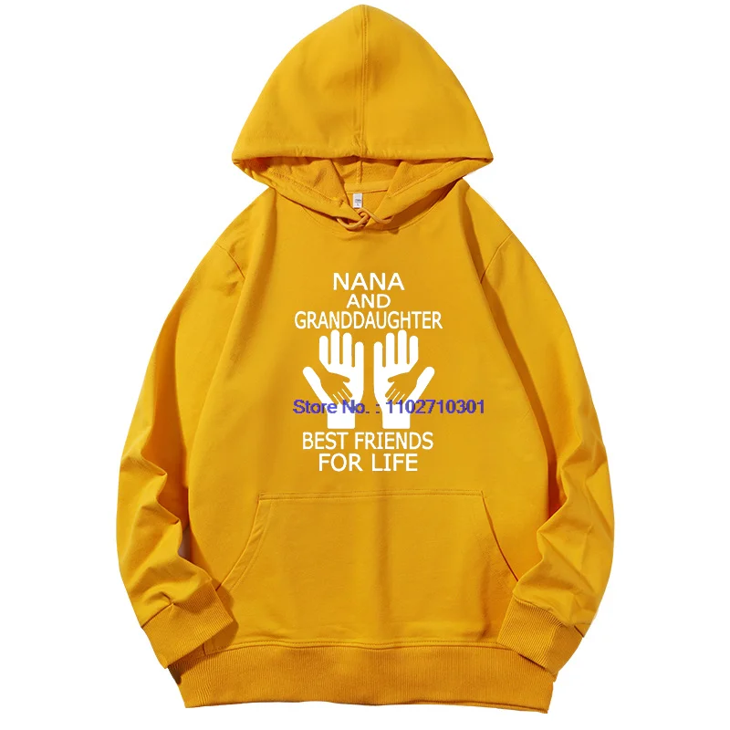 Nana And Granddaughter Best Friends For Life Graphic Hooded Sweatshirts Fashion Birthday Gift Printed Sweater Pullover Hoodies - view 5